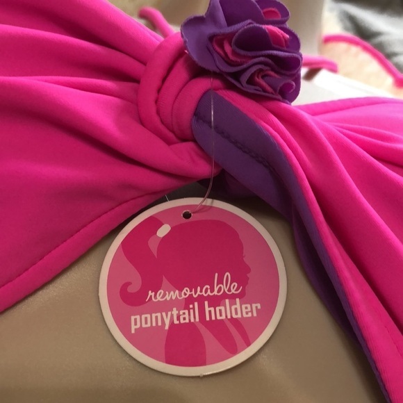 Pink and purple reversible bikini top size L - Picture 2 of 6